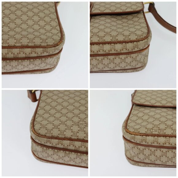 CELINE Macadam Canvas Shoulder Bag PVC Beige Gold Auth - Picture 16 of 16